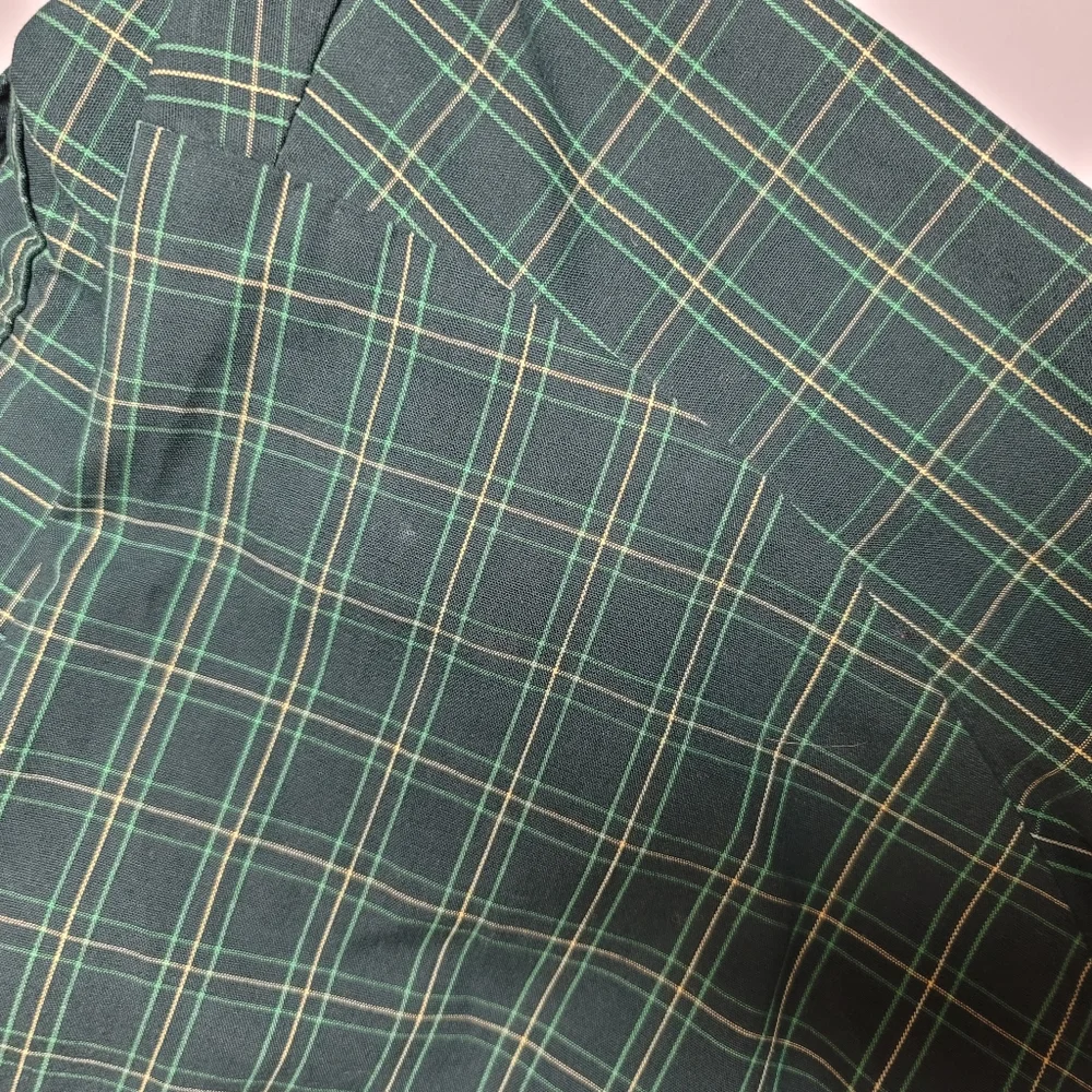 Vintage John Deere Snap Short Sleeve Green Plaid Shirt - Picture 9 of 9